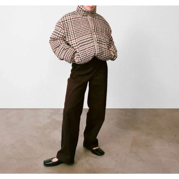 Future Collective Reese Blutstein Plaid Puffer Coat XS Checkered Zip Up Jacket - Picture 3 of 15